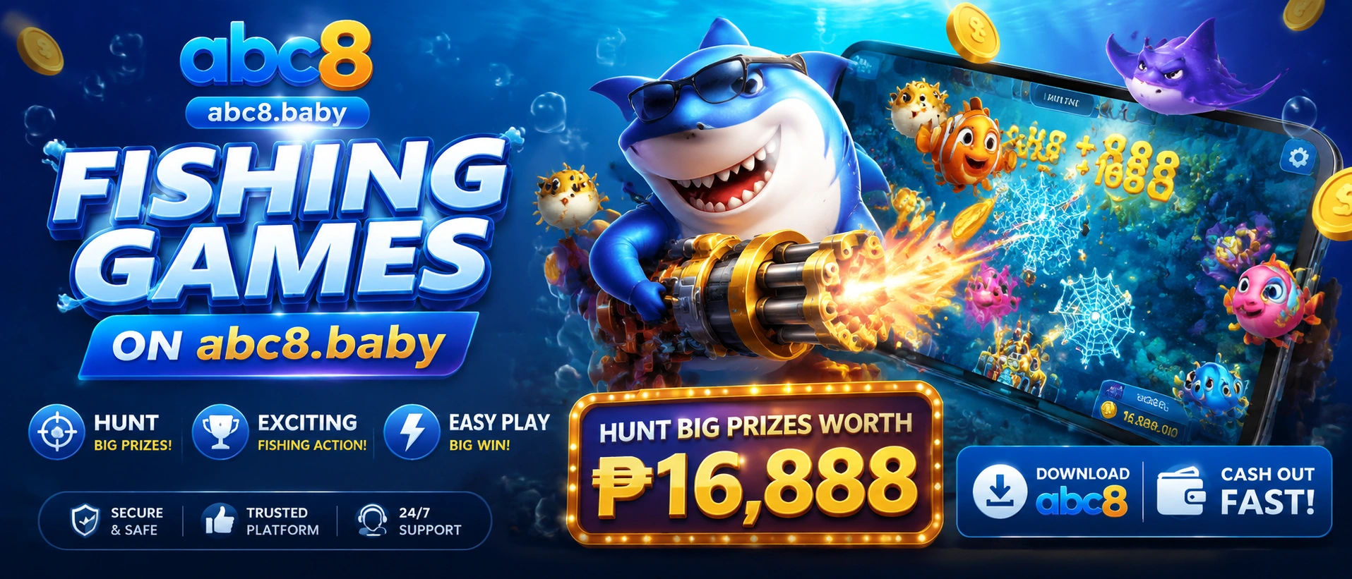 Mobile fishing game lobby for Android and iOS players